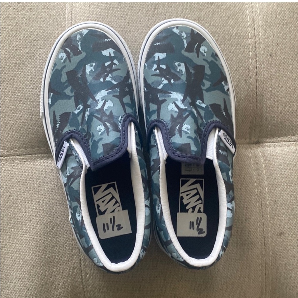 Vans Blue and Black Sneakers Slip-On Canvas